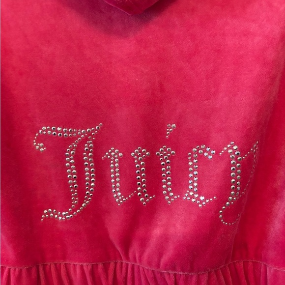 Juicy Couture kids pink velour jacket with bling on back size S (7) - Picture 7 of 12